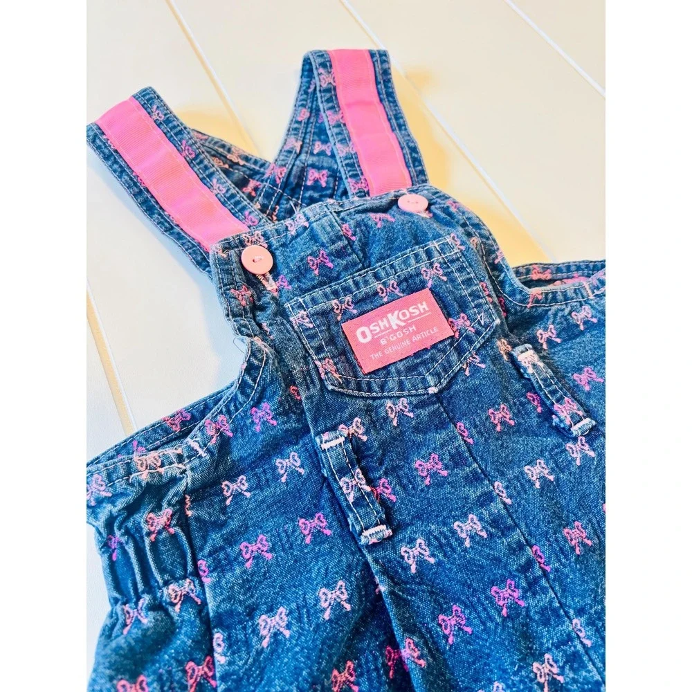 Vintage Oshkosh BGosh‎ Pink Bow Vestback Dress, Valentine's Day, Size 3T